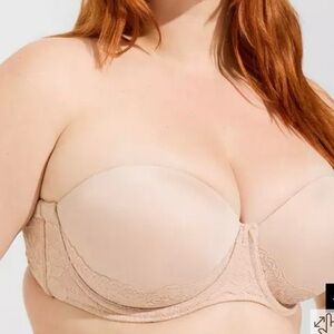 Torrid Bombshell Everyday Strapless Push Up Bra 50C MISSING CONVERTIBLE STRAPS